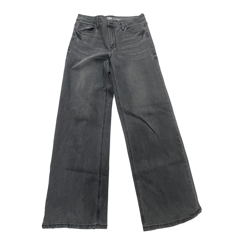 Grunge 90s Jeans Womens Wide Leg Faded Black Sz 11/30 Retro Streetwear Punk
